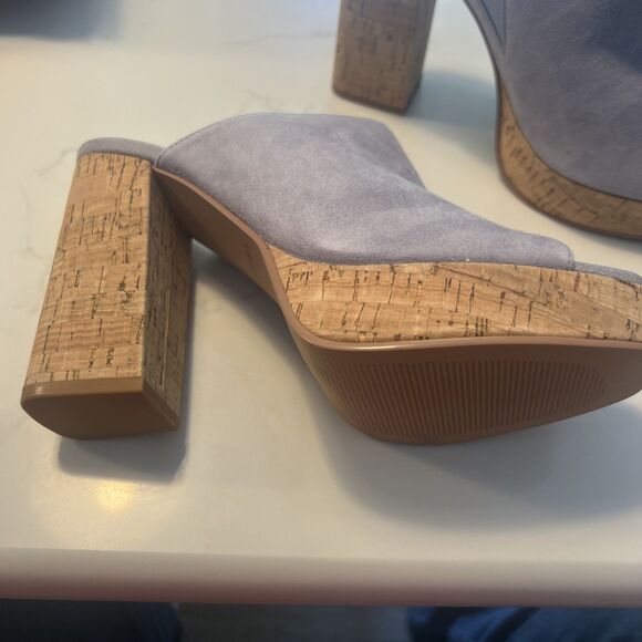 Lisa Vicky Nordstrom Shoes Joy-V Lavender Kid Suede Platform Slip-on Size 8.5 - Picture 4 of 7